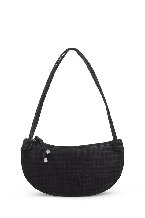 Tous torebka zamszowa Hombro Halfmoon kolor czarny 2002359051