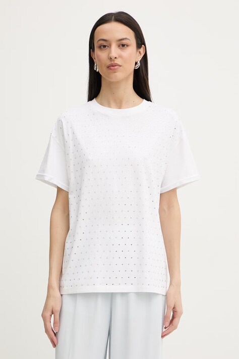 Silvian Heach t-shirt damski bawełniany z elastanem SEDIBANA biały GPP26093TS