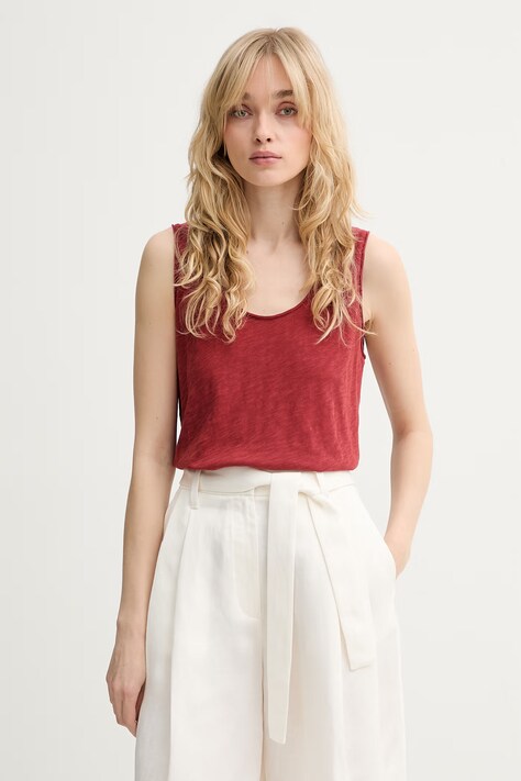 Marc O'Polo top damskie bawełniane czerwone 5000014109