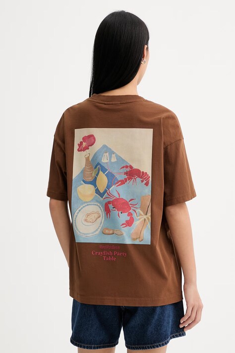 Marc O'Polo T-shirt damski bawełniany brązowy 5000010000