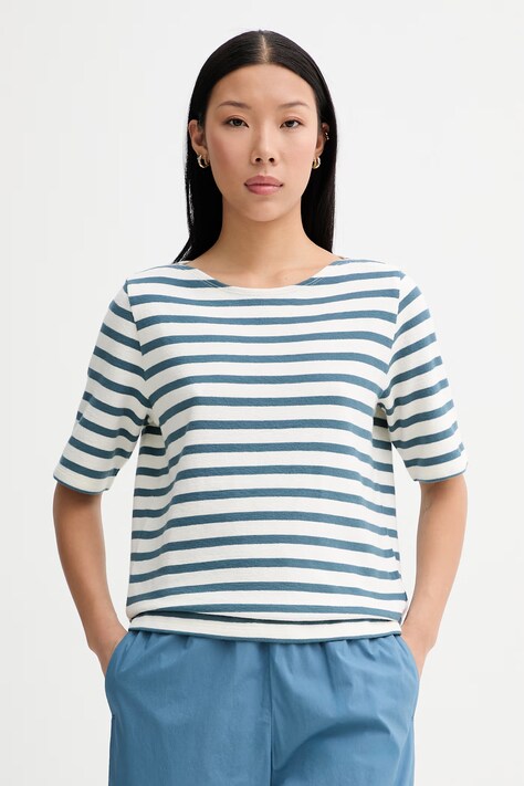 Marc O'Polo T-shirt damski bawełniany turkusowy 5000014188