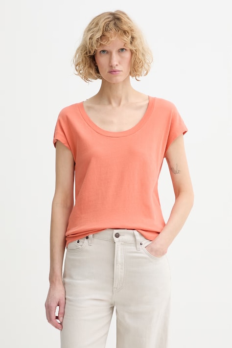 Marc O'Polo T-shirt damski bawełniany pomarańczowy 5000014191