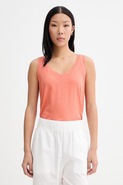 Marc O'Polo top damski bawełniany pomarańczowy 5000014192