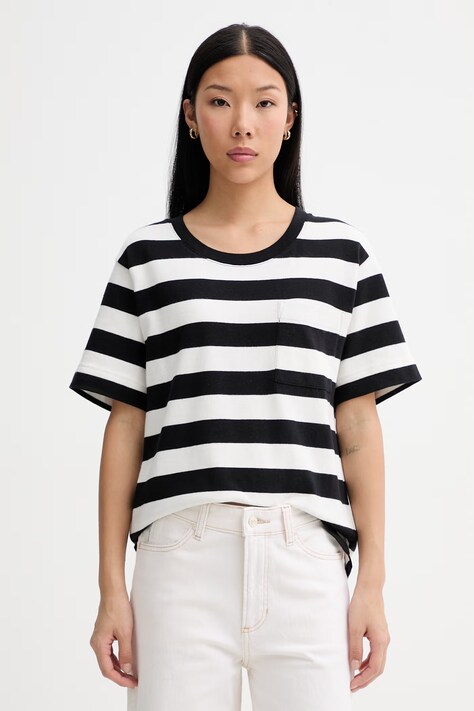 Marc O'Polo T-shirt damski bawełniany czarny 5000014196