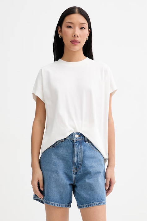 Marc O'Polo T-shirt damski bawełniany beżowy 5000009995