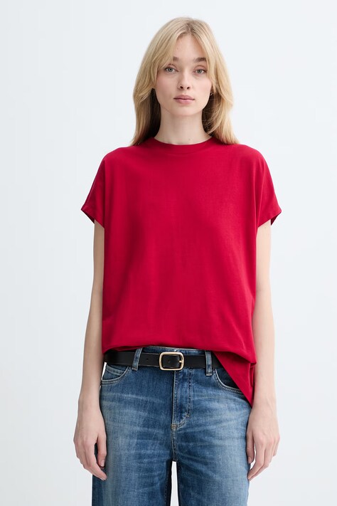 Marc O'Polo T-shirt damski bawełniany czerwony 5000009995