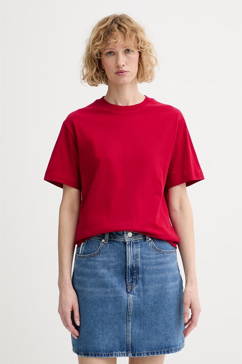 Marc O'Polo T-shirt damski bawełniany czerwony 5000010011