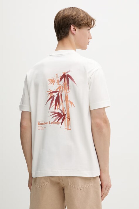 Marc O'Polo T-shirt męski bawełniany beżowy 5000013955