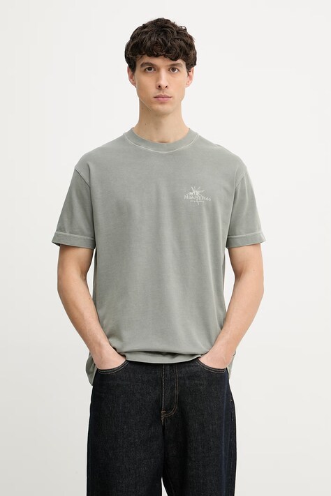 Marc O'Polo T-shirt basic męski bawełniany zielony 5000013956