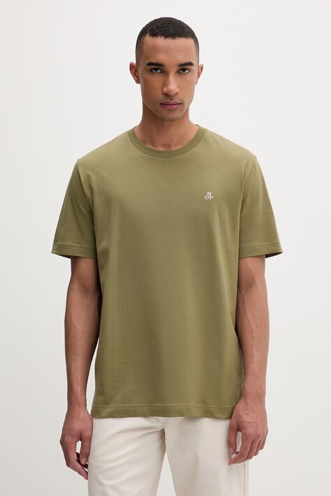 Marc O'Polo T-shirt basic męski bawełniany zielony 5000013957