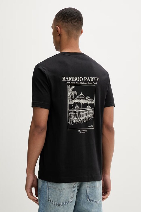 Marc O'Polo T-shirt męski bawełniany czarny 5000013958