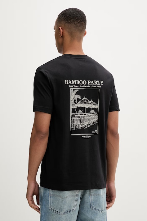Marc O'Polo T-shirt męski bawełniany czarny 5000013958