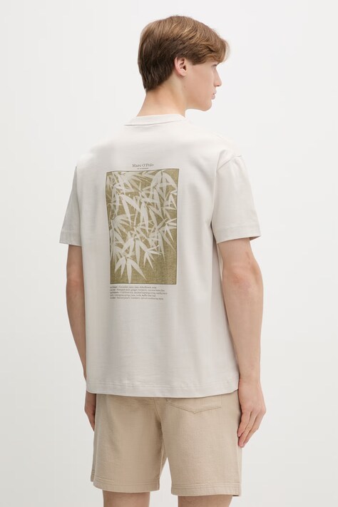 Marc O'Polo T-shirt męski bawełniany beżowy 5000013967