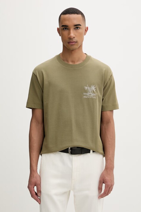 Marc O'Polo T-shirt męski bawełniany zielony 5000013971