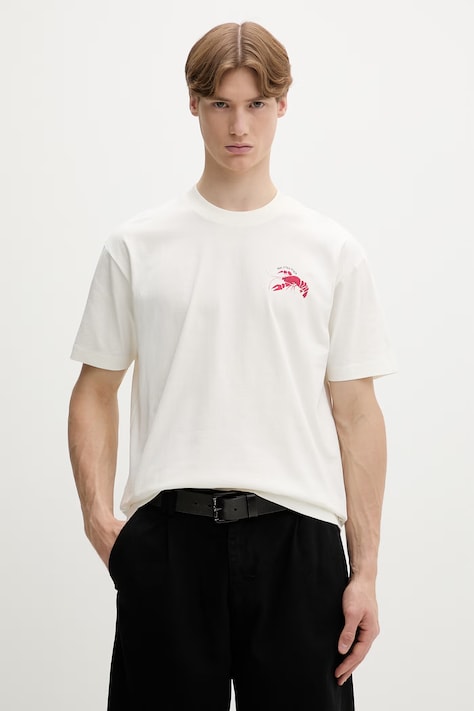 Marc O'Polo T-shirt męski bawełniany beżowy 5000010118