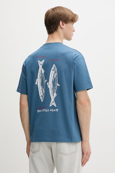Marc O'Polo T-shirt męski bawełniany niebieski 5000010820