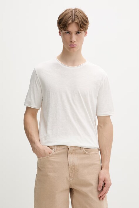 Marc O'Polo T-shirt męski bawełniany beżowy 5000013962