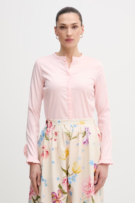 Košile Mos Mosh dámská, bílá barva, slim, se stojáčkem, 131731