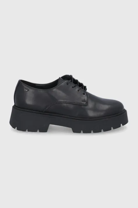 Kožne cipele Wojas za žene, boja: crna