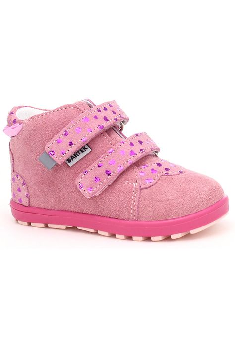 Детски половинки обувки от велур Bartek в розово
