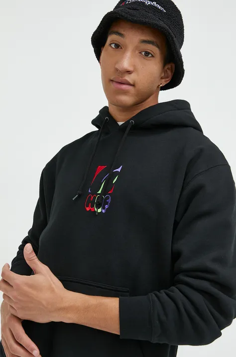 HUF bluza męska kolor czarny z kapturem z aplikacją