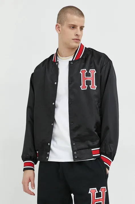 Куртка-бомбер HUF чоловічий колір чорний перехідна