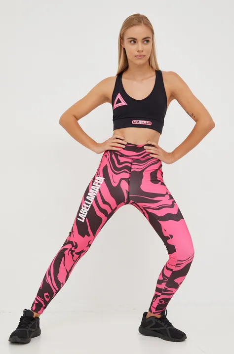 LaBellaMafia legginsy treningowe Highlight 2 damskie kolor różowy wzorzyste