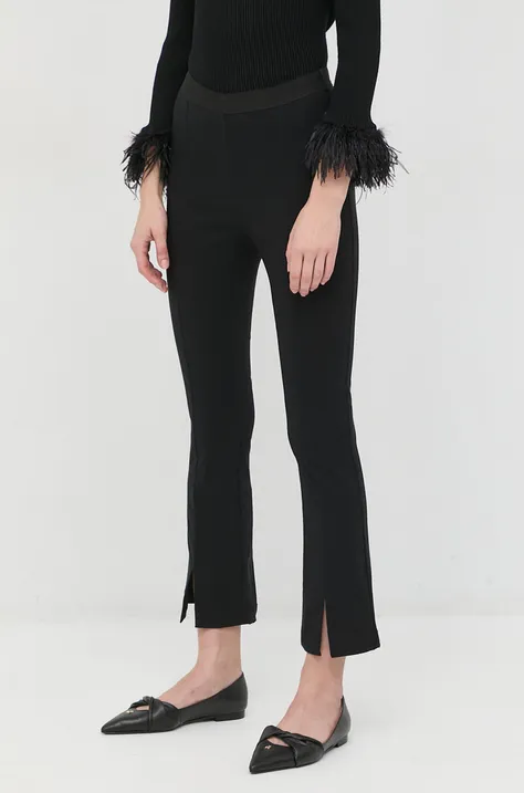 Liviana Conti spodnie damskie kolor czarny dzwony high waist