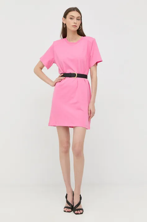 Хлопковое платье Notes du Nord цвет розовый mini прямое