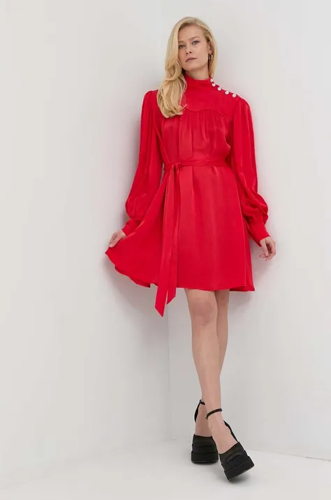 Custommade sukienka Kaya kolor czerwony mini rozkloszowana