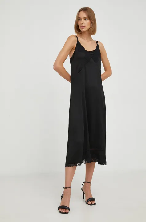 Φόρεμα από συνδιασμό μεταξιού Beatrice B χρώμα: μαύρο