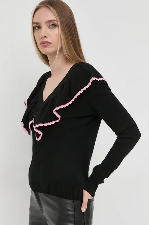 Pulover iz kašmirja Custommade ženski, črna barva