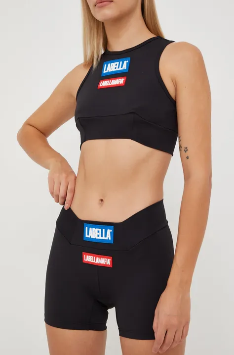 Тренировочные шорты LaBellaMafia Go On женские цвет чёрный с аппликацией средняя посадка