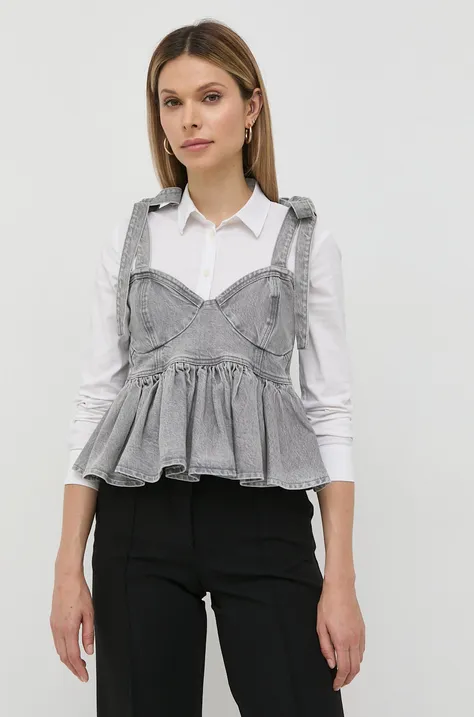 Джинсова блузка Custommade колір сірий
