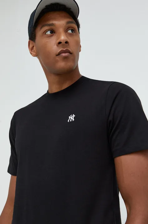 Бавовняна футболка 47brand Mlb New York Yankees колір чорний однотонна