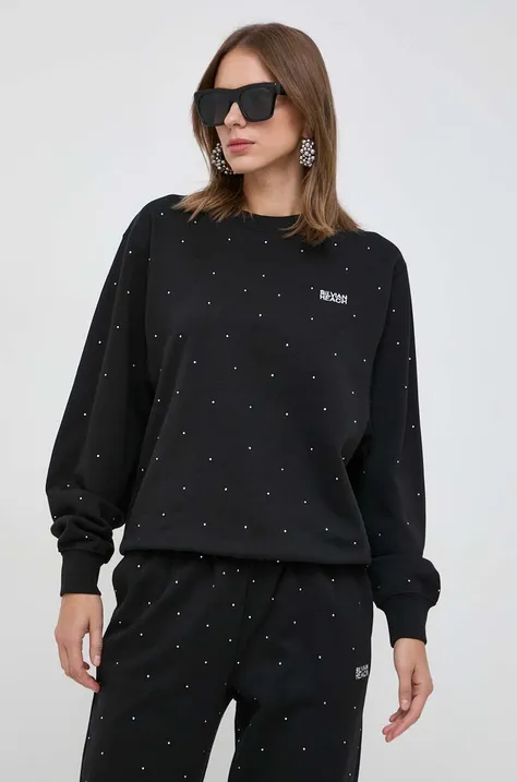 Βαμβακερή μπλούζα Silvian Heach γυναικεία, χρώμα: μαύρο