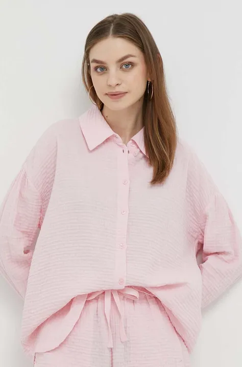 Košulja Rich & Royal za žene, boja: ružičasta, relaxed, s klasičnim ovratnikom