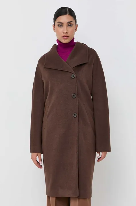 Kabát Silvian Heach dámský, hnědá barva, přechodný