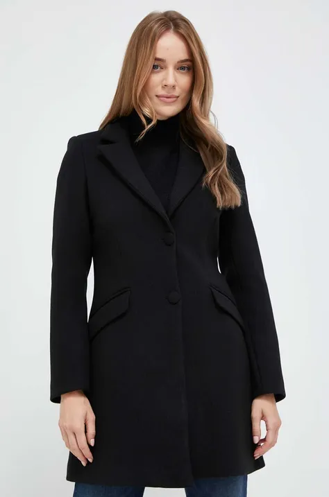 Silvian Heach płaszcz damski kolor czarny przejściowy