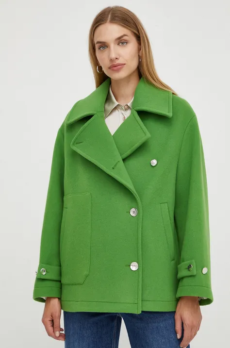 Μάλλινο παλτό Beatrice B χρώμα: πράσινο