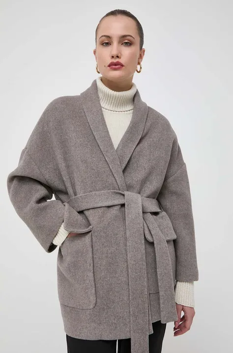 Шерстяное пальто Beatrice B цвет серый переходное oversize