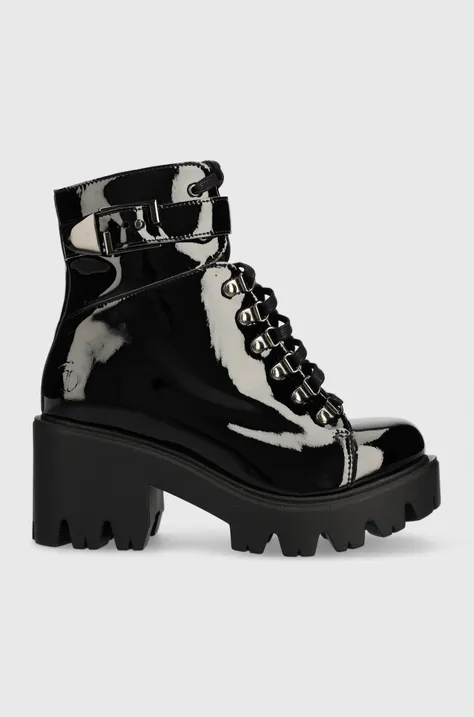 Členkové topánky Altercore Enid dámske, čierna farba, na podpätku, Enid.Vegan