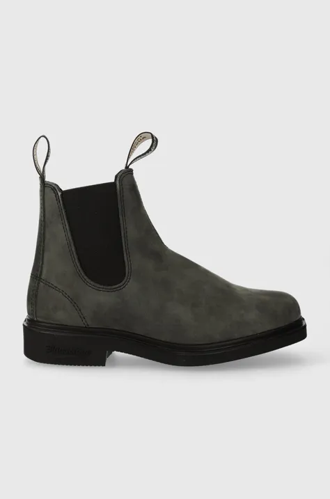 Blundstone sztyblety zamszowe kolor szary na płaskim obcasie 1308.Rustic.Black