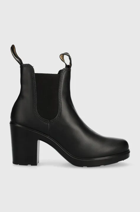Kožené kotníkové boty Blundstone dámské, černá barva, na podpatku, 2365.Black