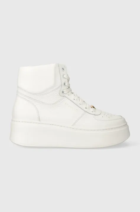 Kožené sneakers boty Charles Footwear Zana bílá barva, Zana.Sneaker.High.White