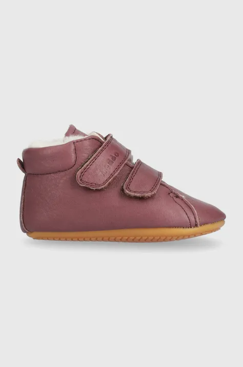 Kožené topánky pre bábätká Froddo fialová farba