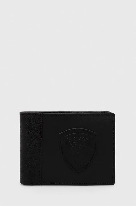 Usnjena denarnica Blauer moški, črna barva