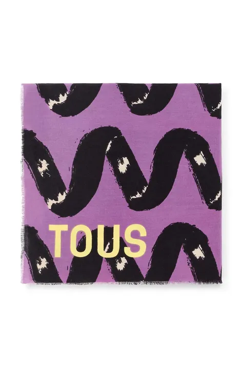Хустка Tous жіноча колір фіолетовий візерунок