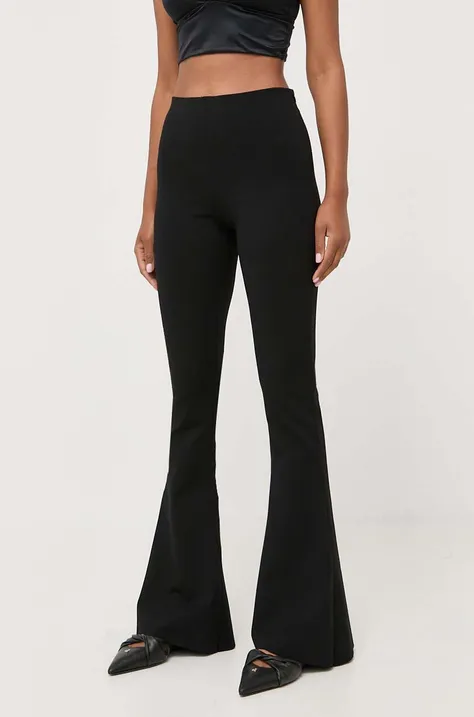 Liviana Conti spodnie damskie kolor czarny dzwony high waist