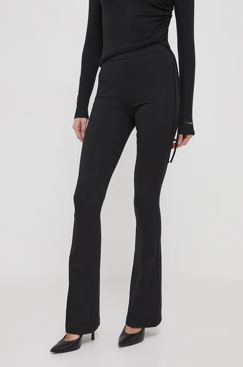 XT Studio spodnie damskie kolor czarny dzwony high waist